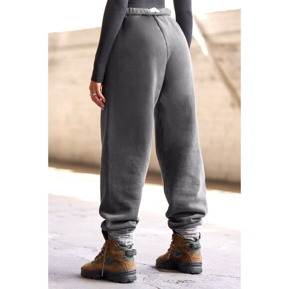 NWT Joah Brown Women's Acid Wash Black sz Small Medium Baggy Sweat Pants - Picture 7 of 7